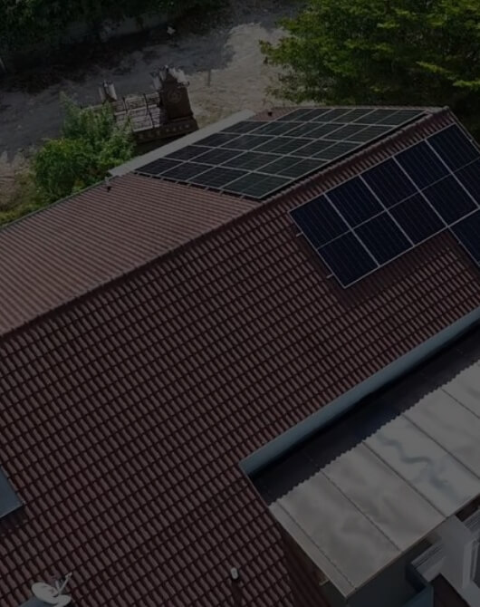 Residential solar panels on roof